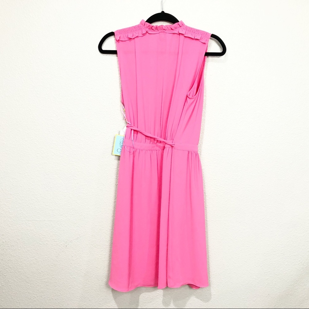 CeCe Hot Pink Sleeveless Wrap Mini Dress - Picture 4 of 4